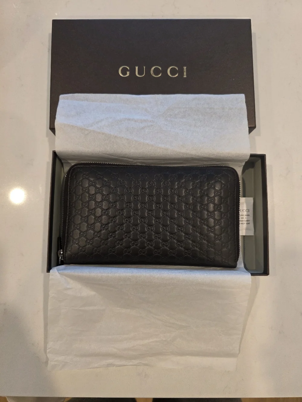 Gucci Microguccissima Large Zip Around Organizer Wallet in Black - Picture 1 of 12